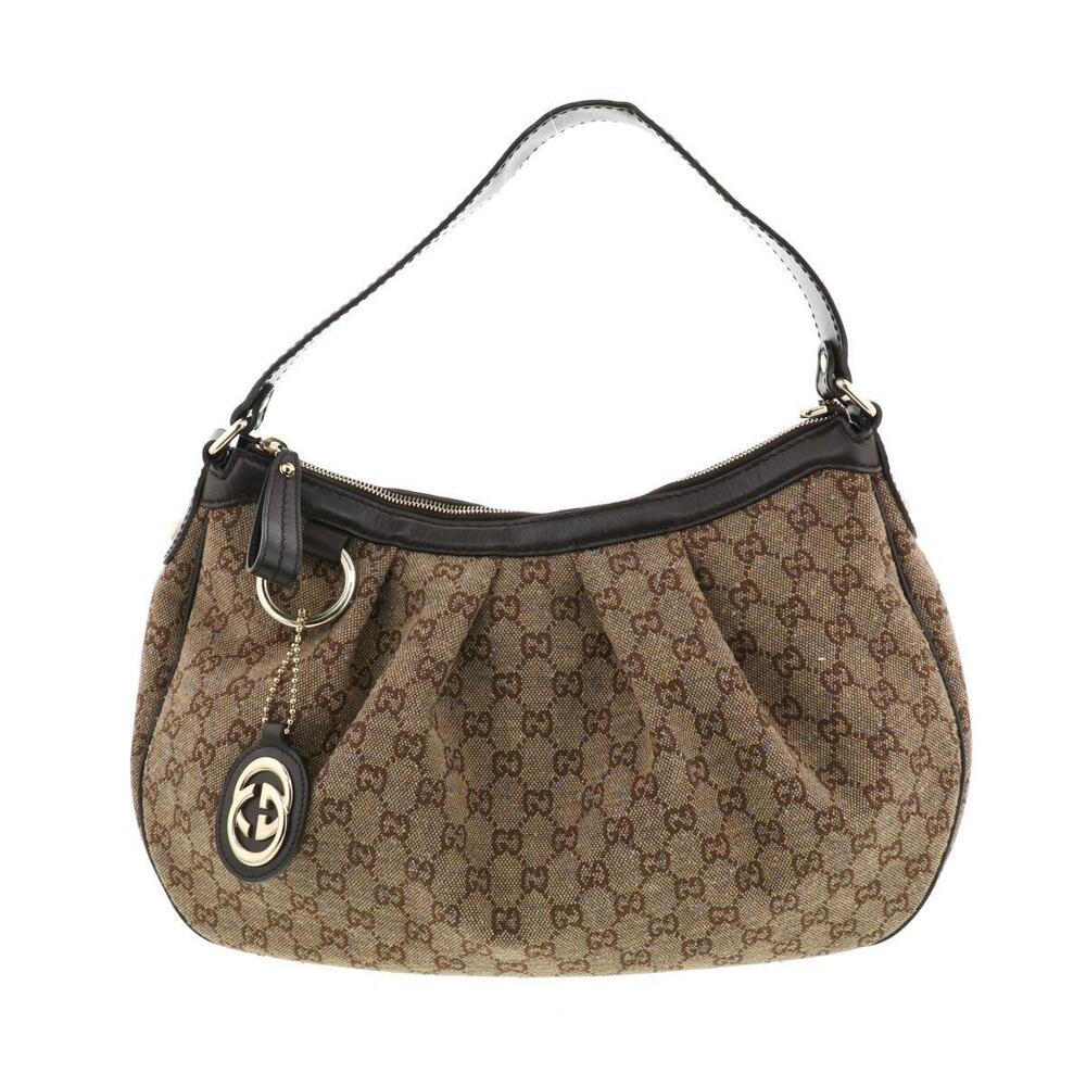 GUCCI GG Sukey Hobo Bag Messenger Brown
